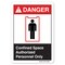 Signmission ANSI, Confined Space Authorized Personnel Only, 10in X 7in Rigid Plastic, 7" H, 10" W, Landscape OS-DS-P-710-L-19814 - alternate 1